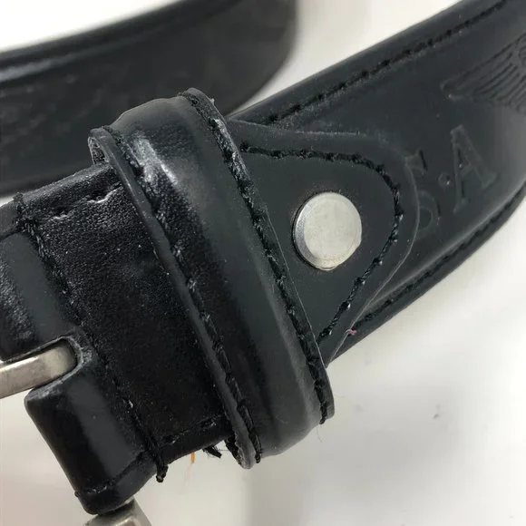Unbranded USA Eagle Belt Black Silver Buckle - Picture 3 of 9